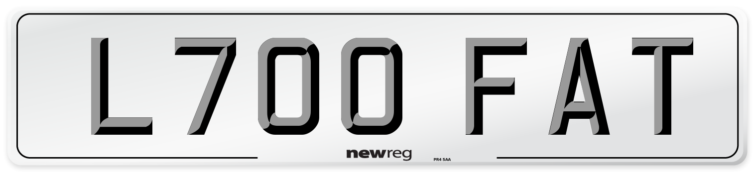 L700 FAT Number Plate from New Reg
